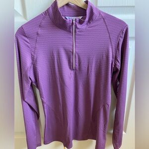 Equestrian R J Classics Purple Quarter-Zip Top